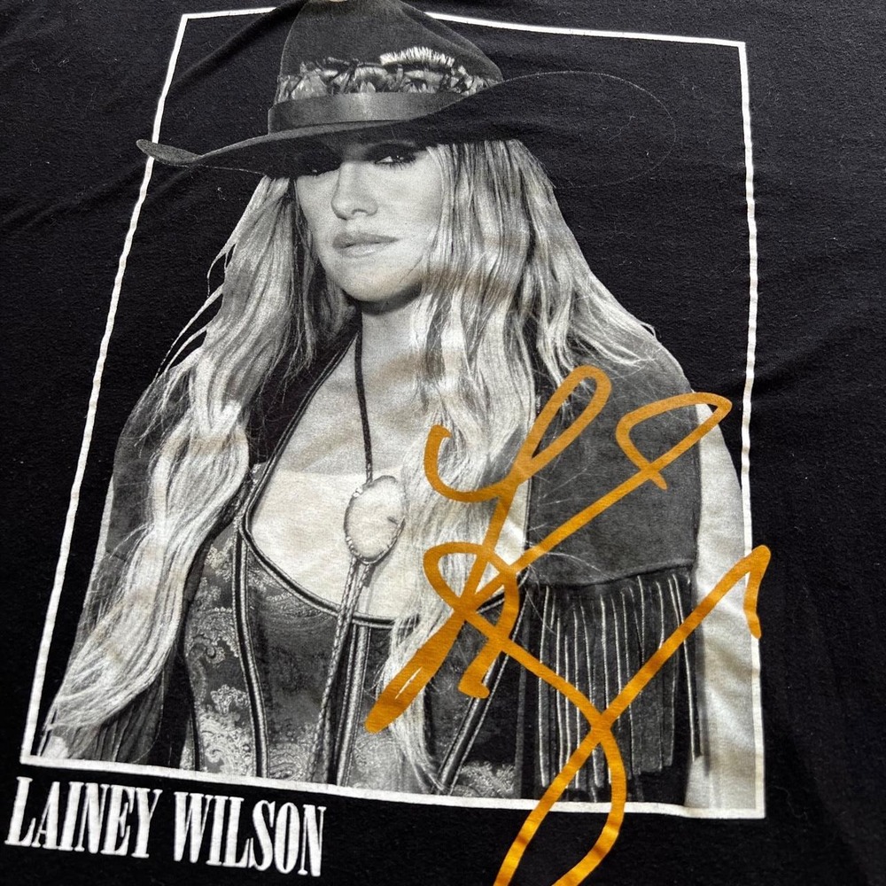 Lainey Wilson Black Cotton Tshirt Graphic Concert Tour Music Country Western